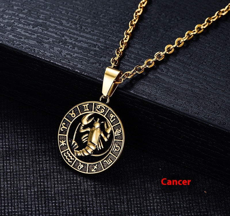 European and American Stainless Steel Cancer Pendant