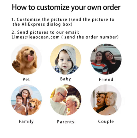 Custom Photo Projection Bracelet Stainless Steel Birthstone Charm J